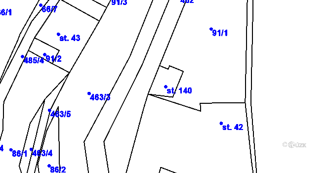 Parcela st. 140 v KÚ Třeboutice, Katastrální mapa