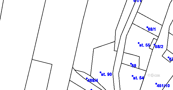 Parcela st. 58/4 v KÚ Třeboutice, Katastrální mapa