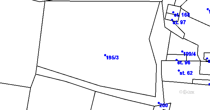 Parcela st. 195/3 v KÚ Třeboutice, Katastrální mapa