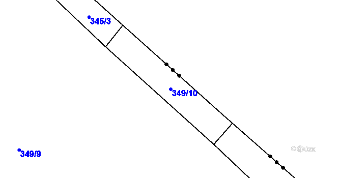Parcela st. 349/10 v KÚ Třeboutice, Katastrální mapa