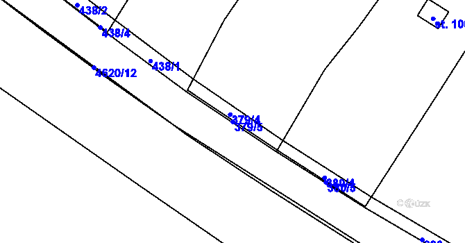 Parcela st. 379/5 v KÚ Třeboutice, Katastrální mapa