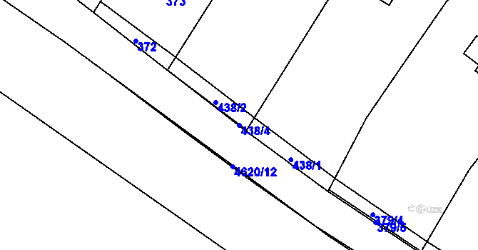 Parcela st. 438/4 v KÚ Třeboutice, Katastrální mapa