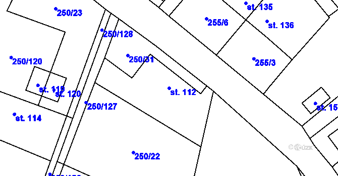 Parcela st. 112 v KÚ Třebovětice, Katastrální mapa