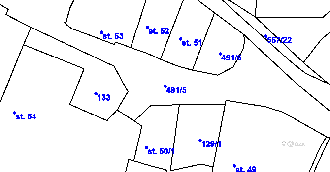 Parcela st. 491/5 v KÚ Třebovětice, Katastrální mapa