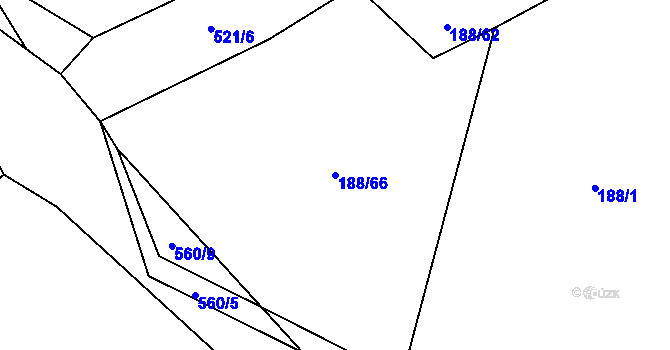 Parcela st. 188/66 v KÚ Třebovětice, Katastrální mapa