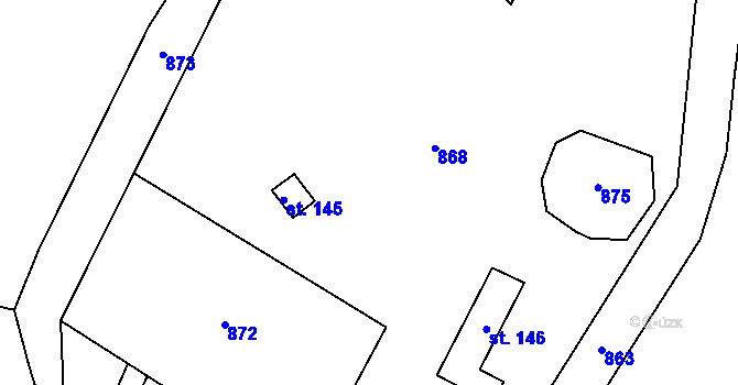 Parcela st. 305/15 v KÚ Třebovětice, Katastrální mapa