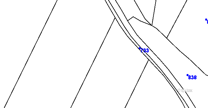 Parcela st. 347/74 v KÚ Třebovětice, Katastrální mapa