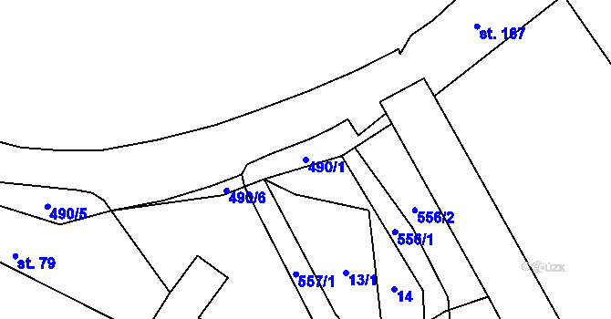 Parcela st. 490/1 v KÚ Třebovětice, Katastrální mapa