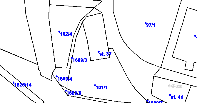 Parcela st. 37 v KÚ Třebovice, Katastrální mapa