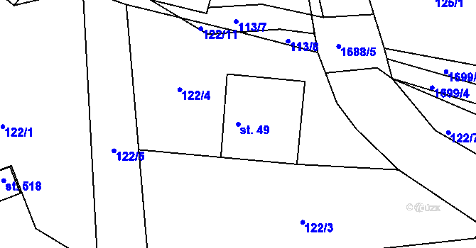 Parcela st. 49 v KÚ Třebovice, Katastrální mapa