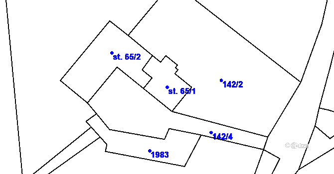 Parcela st. 65/1 v KÚ Třebovice, Katastrální mapa