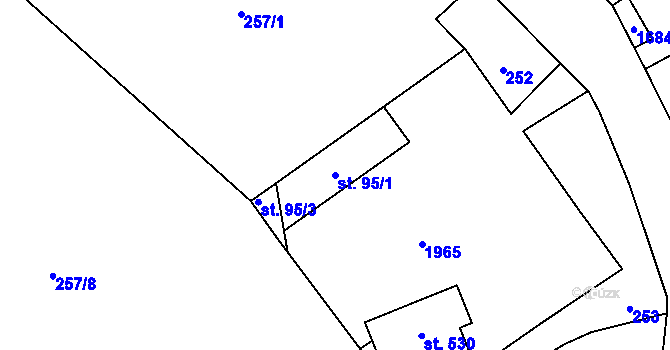 Parcela st. 95/1 v KÚ Třebovice, Katastrální mapa