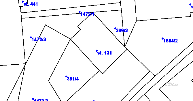Parcela st. 131 v KÚ Třebovice, Katastrální mapa
