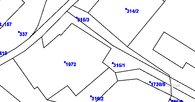 Parcela st. 147/3 v KÚ Třebovice, Katastrální mapa
