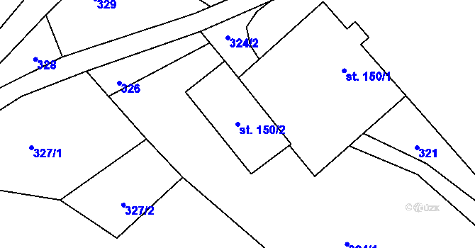 Parcela st. 150/2 v KÚ Třebovice, Katastrální mapa