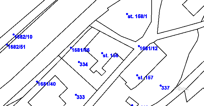 Parcela st. 156 v KÚ Třebovice, Katastrální mapa