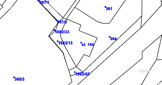 Parcela st. 164 v KÚ Třebovice, Katastrální mapa