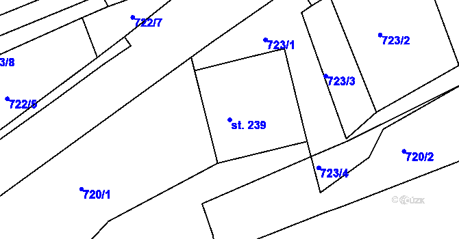 Parcela st. 239 v KÚ Třebovice, Katastrální mapa