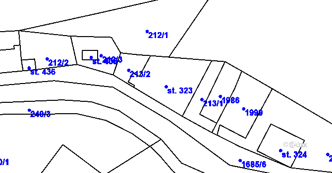 Parcela st. 323 v KÚ Třebovice, Katastrální mapa