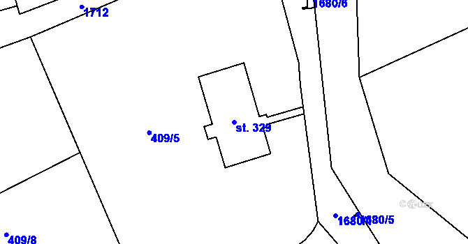 Parcela st. 329 v KÚ Třebovice, Katastrální mapa