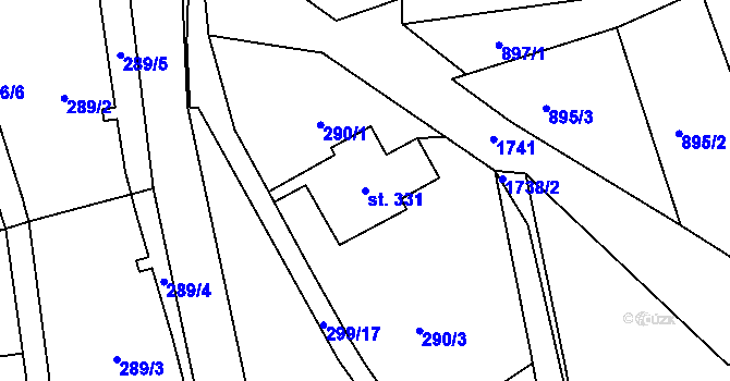 Parcela st. 331 v KÚ Třebovice, Katastrální mapa