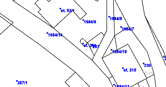 Parcela st. 346 v KÚ Třebovice, Katastrální mapa