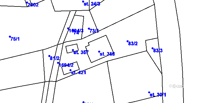 Parcela st. 358 v KÚ Třebovice, Katastrální mapa