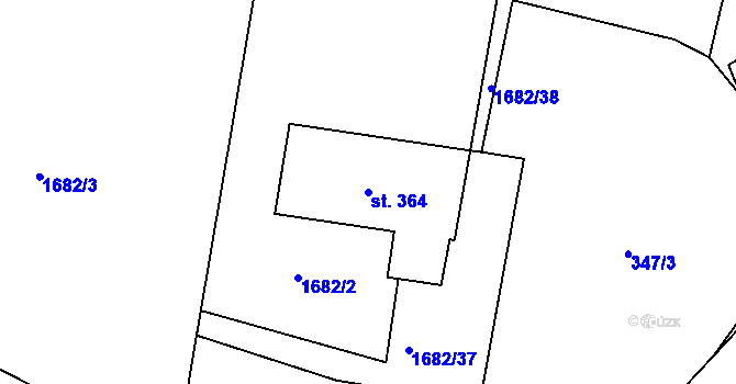Parcela st. 364 v KÚ Třebovice, Katastrální mapa