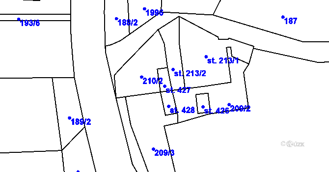 Parcela st. 427 v KÚ Třebovice, Katastrální mapa