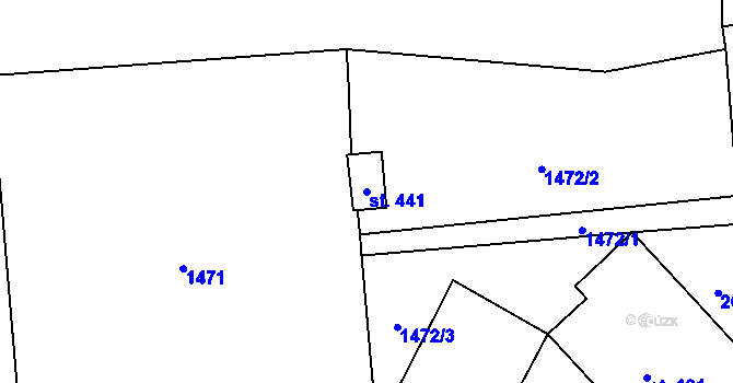 Parcela st. 441 v KÚ Třebovice, Katastrální mapa