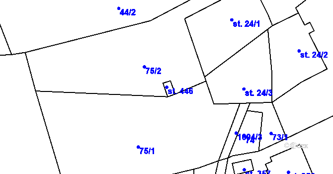Parcela st. 446 v KÚ Třebovice, Katastrální mapa