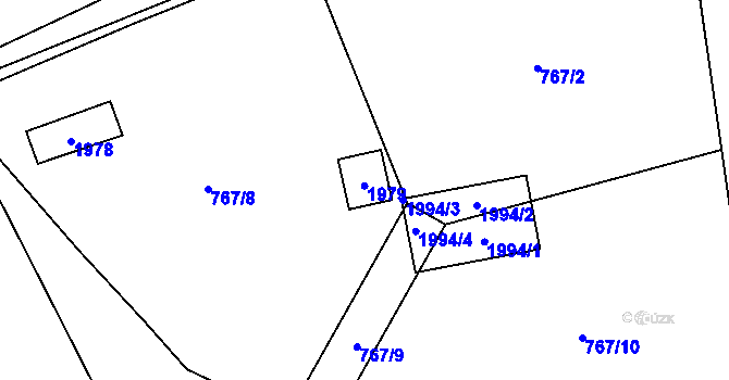 Parcela st. 453 v KÚ Třebovice, Katastrální mapa