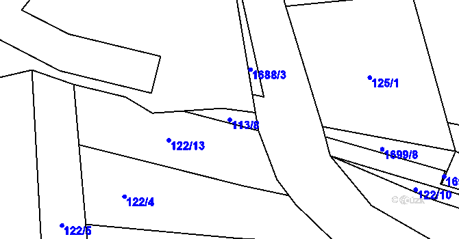 Parcela st. 113/8 v KÚ Třebovice, Katastrální mapa