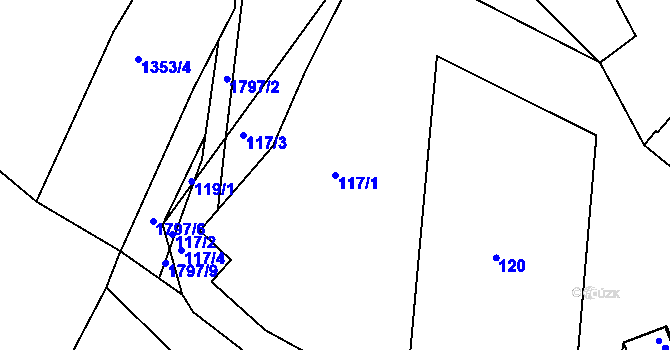 Parcela st. 117/1 v KÚ Třebovice, Katastrální mapa