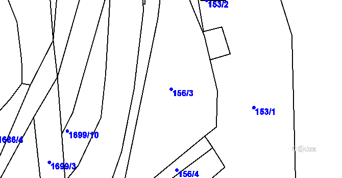 Parcela st. 156/3 v KÚ Třebovice, Katastrální mapa