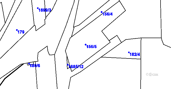 Parcela st. 156/5 v KÚ Třebovice, Katastrální mapa