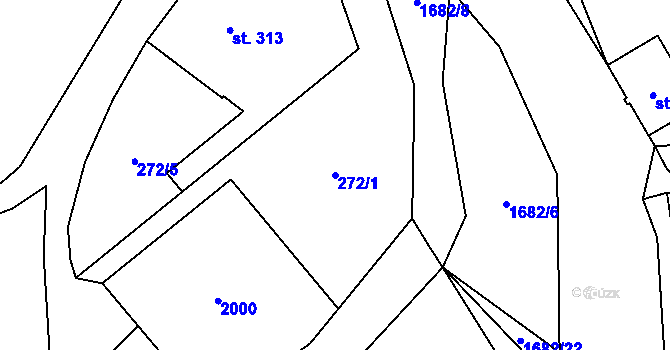 Parcela st. 272/1 v KÚ Třebovice, Katastrální mapa