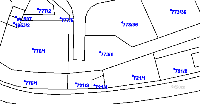 Parcela st. 773/1 v KÚ Třebovice, Katastrální mapa