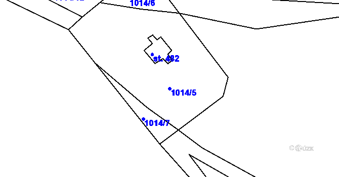 Parcela st. 1014/5 v KÚ Třebovice, Katastrální mapa