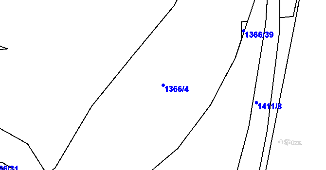 Parcela st. 1366/4 v KÚ Třebovice, Katastrální mapa