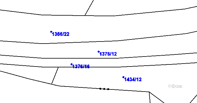 Parcela st. 1376/12 v KÚ Třebovice, Katastrální mapa