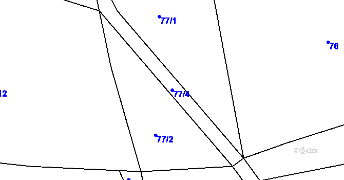 Parcela st. 77/4 v KÚ Třebovice, Katastrální mapa