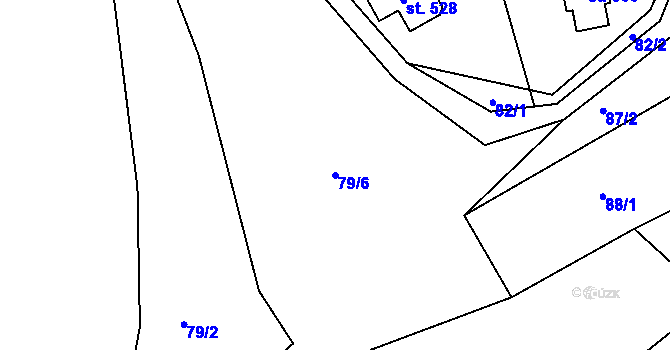 Parcela st. 79/6 v KÚ Třebovice, Katastrální mapa