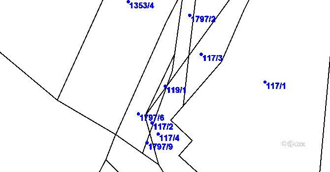 Parcela st. 119/1 v KÚ Třebovice, Katastrální mapa