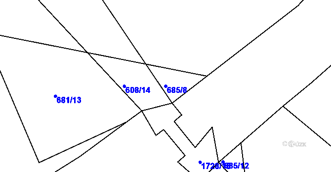 Parcela st. 685/8 v KÚ Třebovice, Katastrální mapa