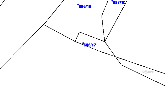 Parcela st. 685/17 v KÚ Třebovice, Katastrální mapa