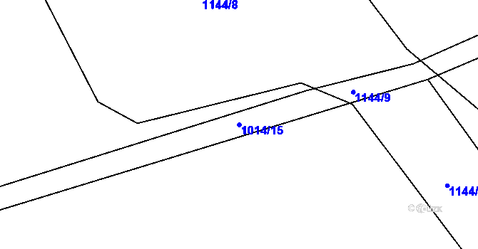 Parcela st. 1014/15 v KÚ Třebovice, Katastrální mapa