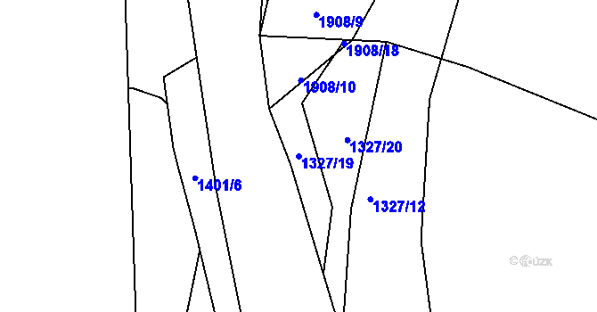 Parcela st. 1327/19 v KÚ Třebovice, Katastrální mapa