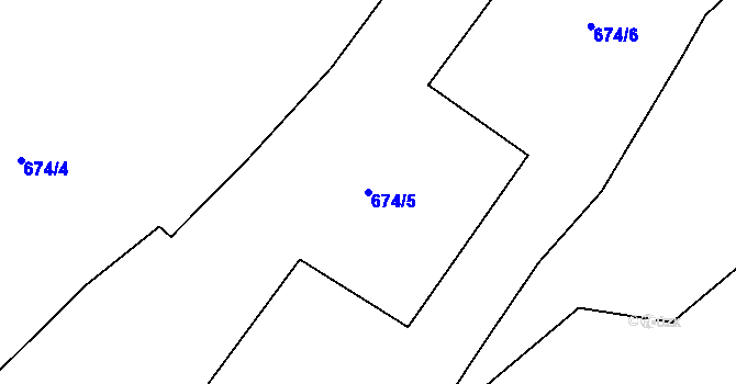 Parcela st. 674/5 v KÚ Třebovice, Katastrální mapa