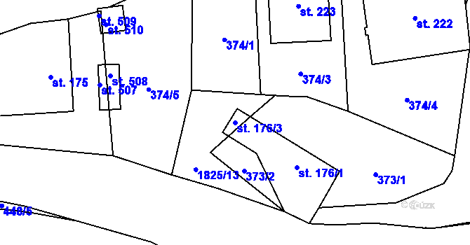 Parcela st. 176/3 v KÚ Třebovice, Katastrální mapa